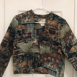 90s jody joannou bolero tapestry jacket